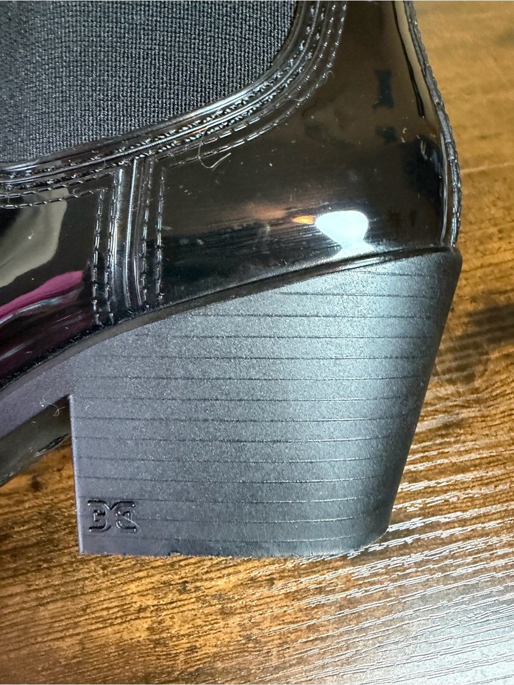 Sam Edelman Winona Rain Black Patent Western Chelsea Ankle Boots Women’s 8M Fall - Picture 9 of 11